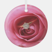 Diamond Verloving Ring Glas Ornament (Voorkant)