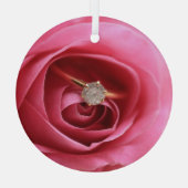 Diamond Verloving Ring Glas Ornament (Achterkant)