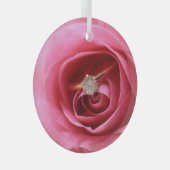 Diamond Verloving Ring Glas Ornament (Voorkant Rechts)