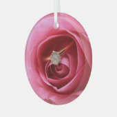 Diamond Verloving Ring Glas Ornament (Voorkant links)