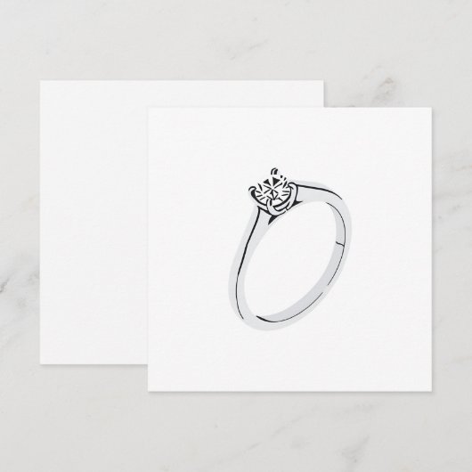 Diamond Verloving Ring Kaart (Voorkant / Achterkant)