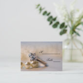 Diamond Verloving Ring Pearls Wedding Place Card Plaatskaartje (Staand voorkant)