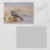 Diamond Verloving Ring Pearls Wedding Place Card Plaatskaartje (Voorkant / Achterkant)