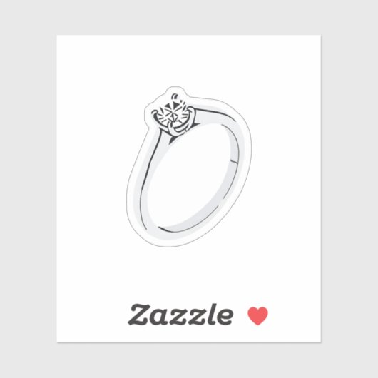 Diamond Verloving Ring Sticker (Vel)