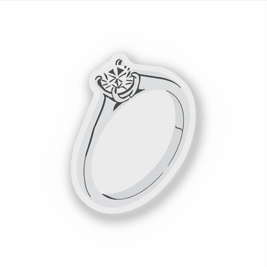 Diamond Verloving Ring Sticker (Voorkant)