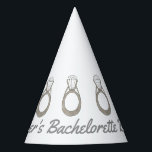 Diamond Verloving Ring Vrijgezellenfeest Bachelore Feesthoedjes<br><div class="desc">Het pet van de partij kenmerkt een originele tellerillustratie van een diamantring. Geweldig voor een vrijgezellenfeest, verloving of bacheloretfeestje. Eenvoudig personaliseer met de naam van de bruid. Zie je niet wat je zoekt? Hulp nodig bij aanpassingen? Klik de "vraag deze ontwerper"knoop, en heb iets die enkel voor u wordt ontworpen....</div>