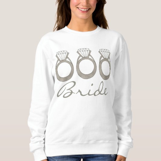 Diamond Verloving Ring Wedding BRIDE Sweatshirt (Voorkant)