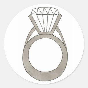 Diamond Verloving Ring Wedding Shower Stickers