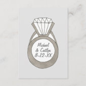 Diamond Verloving Ring Wedding Vrijgezellenfeest Informatiekaartje (Voorkant)