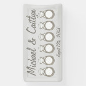 Diamond Verloving Ring Wedding Vrijgezellenfeest Spandoek (Verticaal)