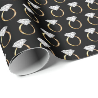 Diamond Verloving trouwring zwart goud Cadeaupapier