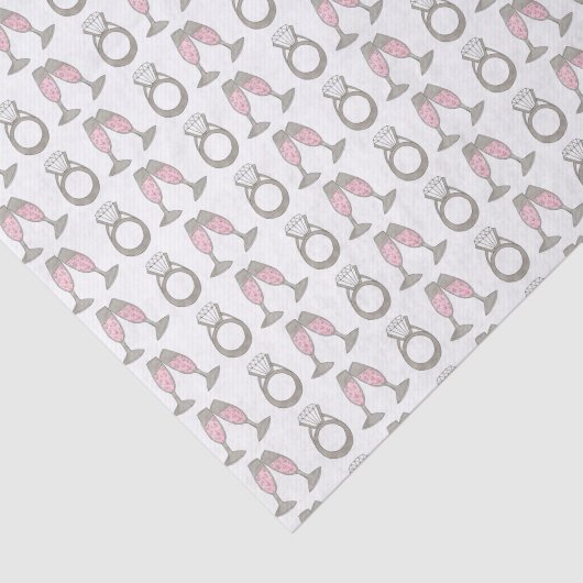 Diamond Verloving Wedding Ring Pink Champagne Tissuepapier (Detail)