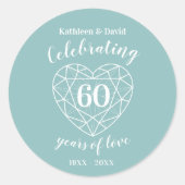 Diamond vieren 60 jaar liefde stickers (Voorkant)