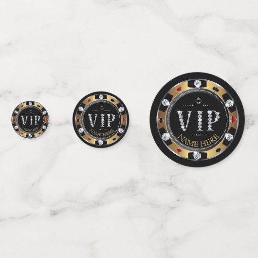 Diamond VIP Poker Chips 5-10-25 Table Confetti (Achterkanten)