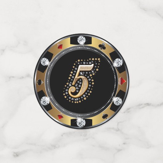 Diamond VIP Poker Chips 5-10-25 Table Confetti (Kleine voorkant)