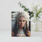 *~ DIAMOND Vrouwen AP53 Boho APRIL VERJAARDAG Briefkaart (Staand voorkant)