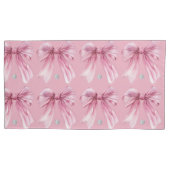 Diamond waterverf Roze Coquette Bow Kussensloop (Voorkant-Links)