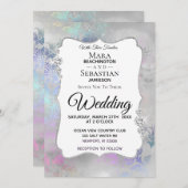 ~ Diamond  Waterverf Silver Gray Wedding Kaart (Voorkant / Achterkant)