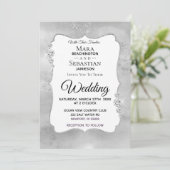 ~ Diamond Waterverf Silver    GrayWedding Kaart (Staand voorkant)