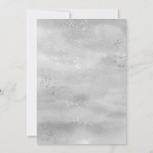 ~ Diamond Waterverf Silver    GrayWedding Kaart (Achterkant)