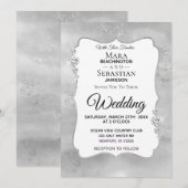 ~ Diamond Waterverf Silver    GrayWedding Kaart (Voorkant / Achterkant)