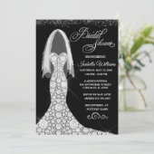 Diamond Wedding Dress Bridal Shower Kaart (Staand voorkant)