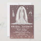 Diamond Wedding Dress Stoffig Roos Vrijgezellenfee Kaart (Voorkant)