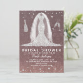 Diamond Wedding Dress Stoffig Roos Vrijgezellenfee Kaart (Staand voorkant)