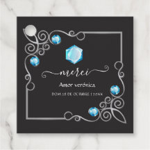 Diamond Wedding Favor Labels