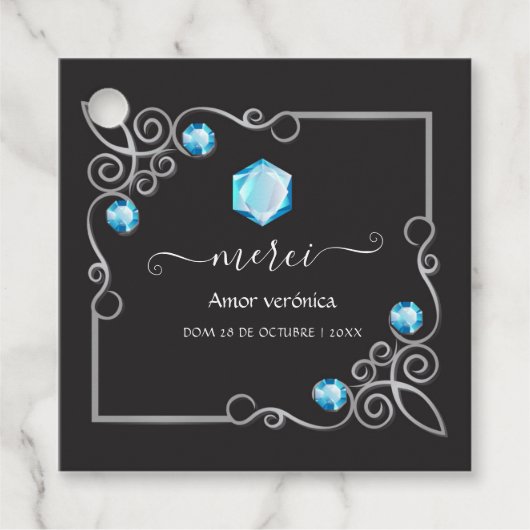 Diamond Wedding Favor Labels (Voorkant)