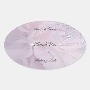 Diamond Wedding Hartelijk dank Ovale Sticker