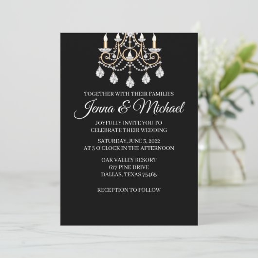 Diamond Wedding Invitation Card Kaart (Staand voorkant)