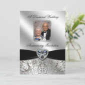 Diamond Wedding Jubileum 5x7 Foto Uitnodiging (Staand voorkant)