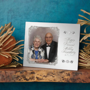 Diamond Wedding Jubileum Foto Plaque Fotoplaat