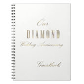 Diamond Wedding Jubileum Guest Book White Gold Notitieboek (Voorkant)