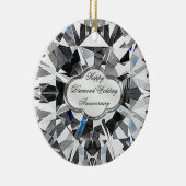 Diamond Wedding Jubileum Round Ornament (Rechts)