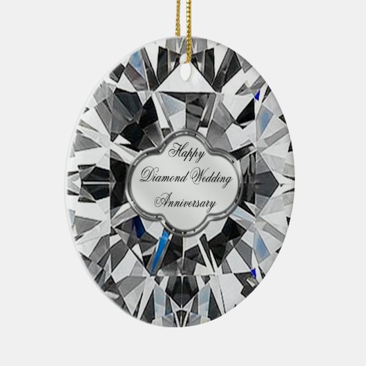 Diamond Wedding Jubileum Round Ornament (Rechts)