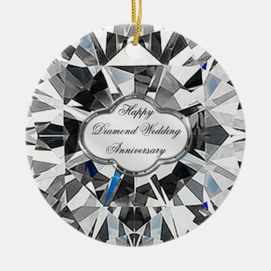 Diamond Wedding Jubileum Round Ornament (Voorkant)