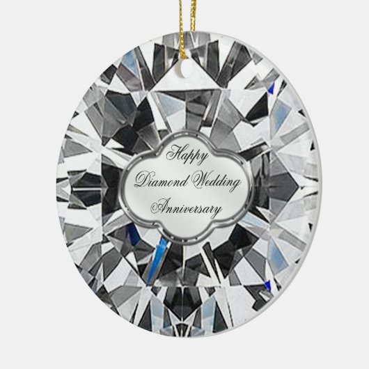Diamond Wedding Jubileum Round Ornament (Links)