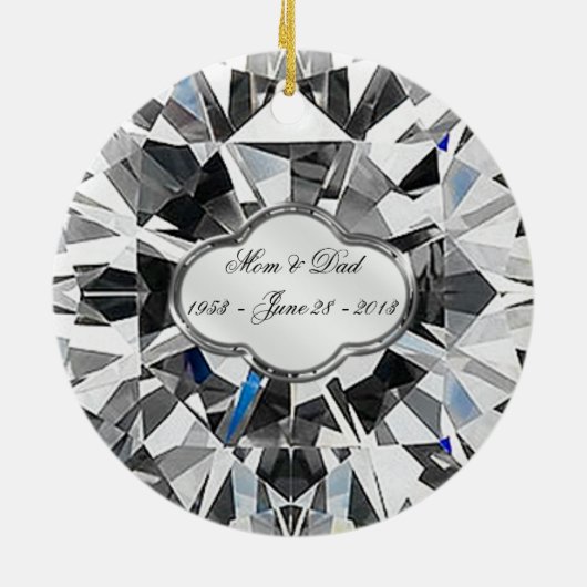 Diamond Wedding Jubileum Round Ornament (Achterkant)