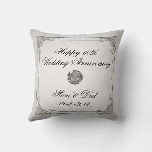 Diamond Wedding Jubileum Sierkussen (Achterkant)