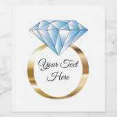 Diamond Wedding Ring - aangepaste tekst Wijn Etiket (Enkel label)