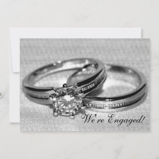 Diamond Wedding Ring Set Engagement Party Kaart (Voorkant)