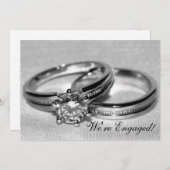 Diamond Wedding Ring Set Engagement Party Kaart (Voorkant / Achterkant)