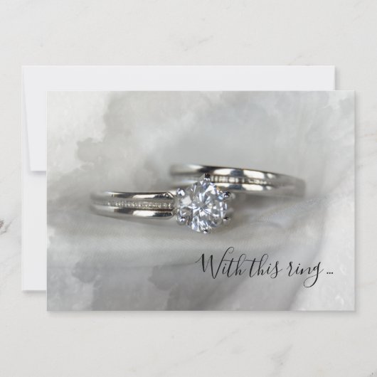Diamond Wedding Rings over de uitnodiging tot een  (Voorkant)