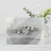 Diamond Wedding Rings over de uitnodiging tot een  (Staand voorkant)
