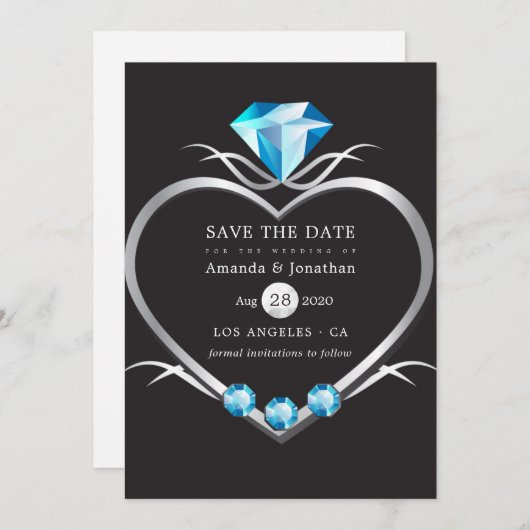 Diamond Wedding Save The Date (Voorkant / Achterkant)