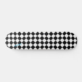 Diamond White & Black Checkers & Name of Text Persoonlijk Skateboard (Horizontaal)