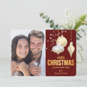 Diamond White Gold-kerstboompannen Foto Feestdagenkaart (Staand voorkant)