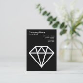 Diamond - WHite op zwart Visitekaartje (Staand voorkant)